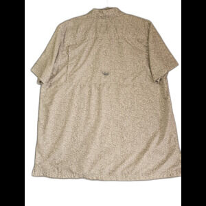 Columbia Women's PFG Vented Button-Up Shirt, GrayPrint Short Sleeve, Size 1X